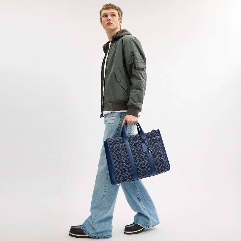 Wesley Tote In Signature Denim - Picture 11 of 11